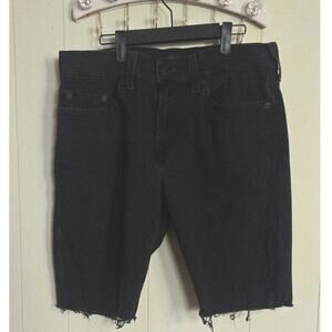 True Religion  Relaxed Straight Leg Men's Black Size 34 Shorts